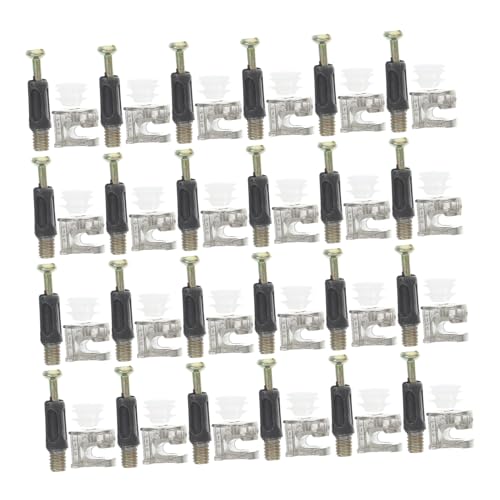 DINHEAROM 24 Sätze Möbelverbinder Montage Hardware Möbelbeschläge Möbelbefestigungsschnalle Fass Nockenschraube Ersatz Nockenschlösser für Schränke Befestigungselement Metall fit Fix Eisen von DINHEAROM