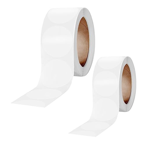 DINHEAROM 2Rollen Transparente Runde Klebeetiketten für Geschenkverpackungen Selbstklebend Vielseitig Einsetzbar Robust und Sicher für Wellpappe von DINHEAROM
