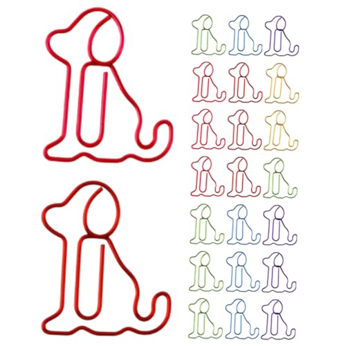 DINHEAROM 30Stücke Niedliche Hund Büroklammern Praktische Mehrfarbige Clips für Dokumente Lesezeichen und Bastelarbeiten für Schule und Büro und Handlich von DINHEAROM
