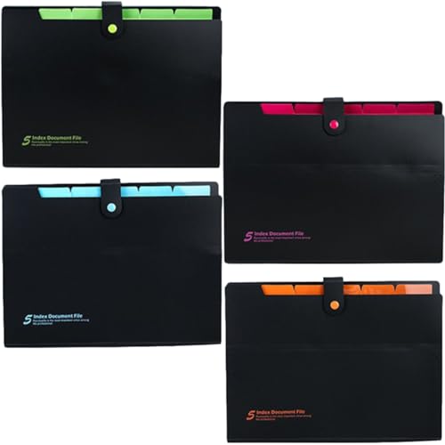DINHEAROM 4 Stück Teiliges Fächermappe aus Hochwertigem Erweiterbare Dokumentenablage für Büro und Zuhause für Unterlagen Schwarz Rosa Grün Orange und Blau DINHEAROM 4 Stück Teiliges Fächermappe aus Hochwertigem Erweiterbare Dokumentenablage für Büro und Zuhause für Unterlagen Schwarz Rosa Grün Orange und Blau von DINHEAROM