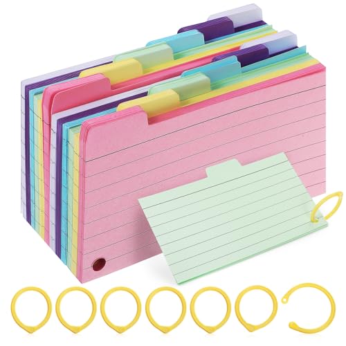 DINHEAROM 450 Stück Liniert Spiral Notizblöcke mit Binder Ringen Bunte Karteikarten für Effektives Lernen und Notizen für Schule und Studium Zufällige Farbe Zufällige Farbe von DINHEAROM