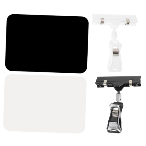 DINHEAROM 4Stücke Etikettenhalter Clip für Mülltonnen und Körbe für Organisation Weiße und Schwarze Platten für Zuhause Geschäft von DINHEAROM