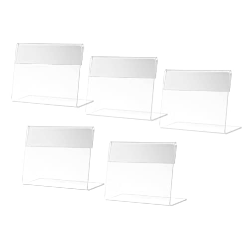 DINHEAROM 5Stücke Förmige Acryl Preisschildhalter Horizontaler Displaystand für Supermarkt Geschäft und Konferenz und Langlebig Anzeigen von Informationen von DINHEAROM