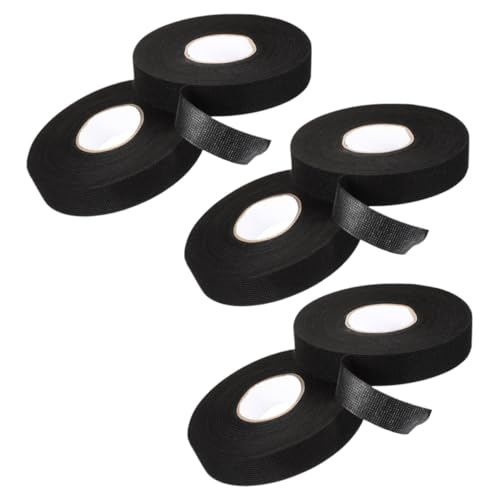DINHEAROM 6 Rollen Hochtemperaturbeständiges Auto Kabelbaum Klebeband Selbstklebendes Gewebeband Geräuschreduzierung Langlebig und Flexibel für Motoranwendungen von DINHEAROM