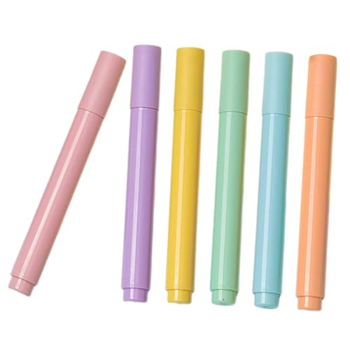 DINHEAROM 6 Stück Teiliges Set Lesemarker Pastell Textmarker für Notizen und Markierungen Bunte Marker für Schule Bürobedarf und Kreative Projekte für Schüler und Lehrer von DINHEAROM