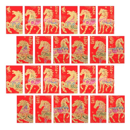 DINHEAROM 60 Stück 2026 Chinesische Rote Umschläge, Hong Bao, Glücksgeldpakete Mit Pferdemustern, Rote Umschläge Chinesischen Neujahr Für Frühlingsfest, Geburtstag, Hochzeit von DINHEAROM