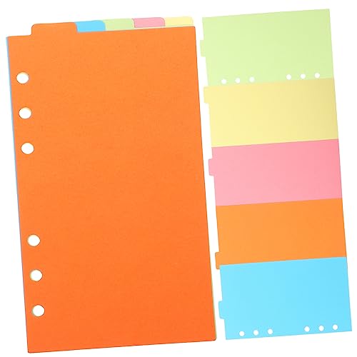 DINHEAROM 6Sätze Farbige Indexteiler Nachfüllpapier für Ringbuch Organizer Langlebige Trennblätter für Schule Büro und Zuhause für Schüler und Lehrer von DINHEAROM