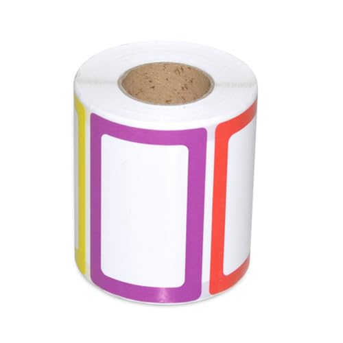DINHEAROM Bunte Namensetiketten Selbstklebend Beschriftbare Barcode Preisschilder für Organisation Schule Büro Party Farbige Etikettenrolle von DINHEAROM