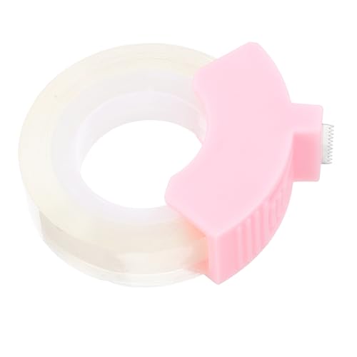 DINHEAROM Eleganter Klebebandspender aus Kunststoff Praktischer Tischabroller für Zuhause und Büro für Bastelprojekte und Kleinem Klebeband Rosa von DINHEAROM