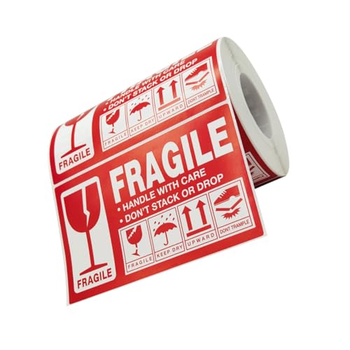 DINHEAROM Fragile Warning Aufkleber Handle With Care Etiketten Selbstklebend für Versand Verpackung Zerbrechliche Schutz Leicht Anzubringen DINHEAROM Fragile Warning Aufkleber Handle With Care Etiketten Selbstklebend für Versand Verpackung Zerbrechliche Schutz Leicht Anzubringen von DINHEAROM