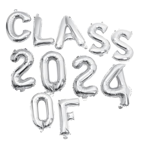 DINHEAROM Graduation Party Ballon Set Silber Class Of Folienballons Aluminiumfolie Wiederverwendbar Party Dekoration für Abschlussfeier Innen Außen DINHEAROM Graduation Party Ballon Set Silber Class Of Folienballons Aluminiumfolie Wiederverwendbar Party Dekoration für Abschlussfeier Innen Außen von DINHEAROM