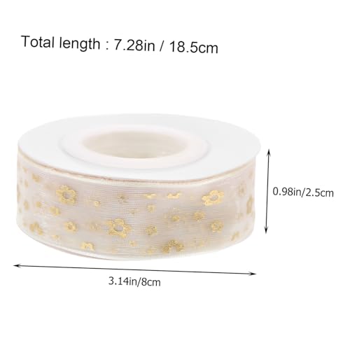 DINHEAROM Hochwertiges Breites Organza Geschenkband mit Goldfarbenem Spitzenbesetztem Muster Strapazierfähiges Faltenfreies Bastelband für Geschenkverpackung DIY Dekoration und DINHEAROM Hochwertiges Breites Organza Geschenkband mit Goldfarbenem Spitzenbesetztem Muster Strapazierfähiges Faltenfreies Bastelband für Geschenkverpackung DIY Dekoration und von DINHEAROM
