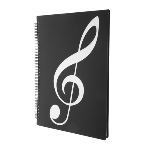 DINHEAROM Notenmappe mit Klarsichthüllen Vielseitiger Dokumentenordner für Schule Büro und Musik Silberne Noten Schwarzem für Noten und Wichtige Unterlagen DINHEAROM Notenmappe mit Klarsichthüllen Vielseitiger Dokumentenordner für Schule Büro und Musik Silberne Noten Schwarzem für Noten und Wichtige Unterlagen von DINHEAROM