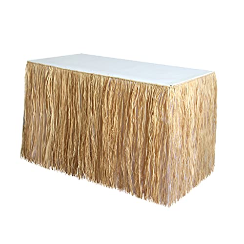 DINHEAROM Raffia Tischrock für Strandpartys Dekorativer Tischrock mit Simulationstroh für Festliche Anlässe für Garten und Seaside Feiern Leicht und Langlebig Bringt eine Fröhliche in Ihre DINHEAROM Raffia Tischrock für Strandpartys Dekorativer Tischrock mit Simulationstroh für Festliche Anlässe für Garten und Seaside Feiern Leicht und Langlebig Bringt eine Fröhliche in Ihre von DINHEAROM