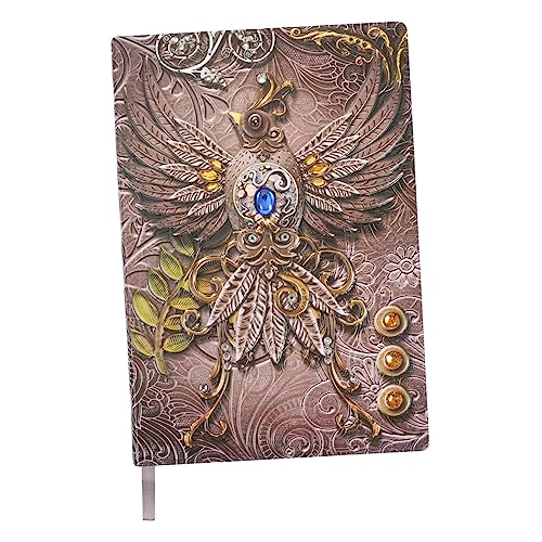 DINHEAROM Retro Notizblock mit Geprägtem Deckblatt Europäischer Stil für Reisen Schule und Büro Notizen Tagebuch und DIY Projekte Hochwertiges von DINHEAROM
