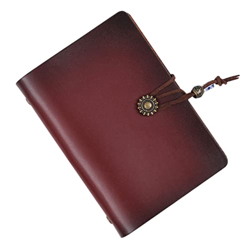 DINHEAROM Vintage Leder Notizbuch mit Nachfüllblättern Handliches Reisetagebuch für Studenten Notizen und Erinnerungen Stilvolles und Schreibgerät Rotbraun DINHEAROM Vintage Leder Notizbuch mit Nachfüllblättern Handliches Reisetagebuch für Studenten Notizen und Erinnerungen Stilvolles und Schreibgerät Rotbraun von DINHEAROM
