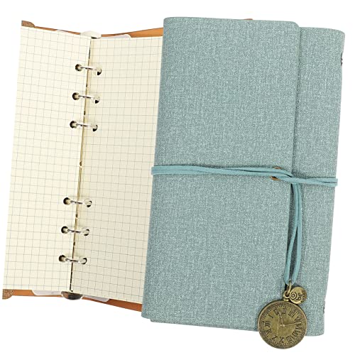 DINHEAROM Vintage Notizbuch mit Ringbindung und Band Zeitmanagement Notizbuch Planungsheft für Tägliche Aufzeichnungen Geeignet für Notizen und Wochenplanung Hochwertiges für Unterwegs von DINHEAROM