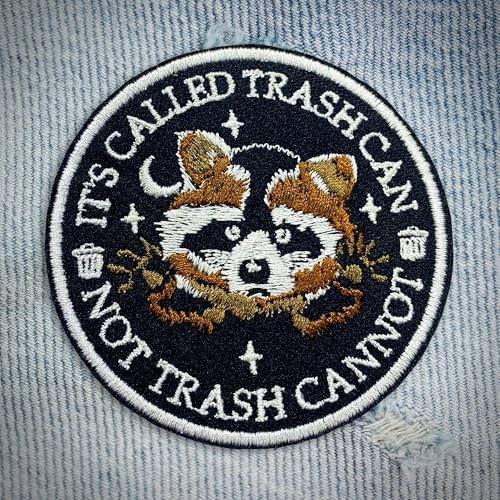 Aufnäher mit Aufschrift "It's Called Trash Can Not Trash Cannot Sarkastischer Spruch", niedlicher Waschbär, zum Aufnähen oder Aufbügeln, für Jacken, Rucksack, Hut, Uniform, DIY-Flicken, Geschenke für von DINKOUTER