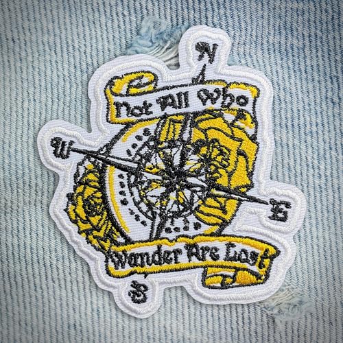 Aufnäher mit Aufschrift "Not All Those Who Wander are Lost", Bergabenteuer, bestickter Aufnäher zum Aufnähen / Aufbügeln, für Jacken, Rucksack, Hut, Uniform, DIY-Flicken, Geschenke für Sie und Ihn von DINKOUTER