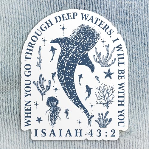 Aufnäher mit Aufschrift "When You Go Through Deep Waters", Walhai, Bibel, christlicher Glaube, religiöse, bestickte Flicken zum Aufbügeln, für Mützen, Rucksäcke, Jacken, Uniform, DIY, PVC-Flicken Aufnäher mit Aufschrift "When You Go Through Deep Waters", Walhai, Bibel, christlicher Glaube, religiöse, bestickte Flicken zum Aufbügeln, für Mützen, Rucksäcke, Jacken, Uniform, DIY, PVC-Flicken von DINKOUTER