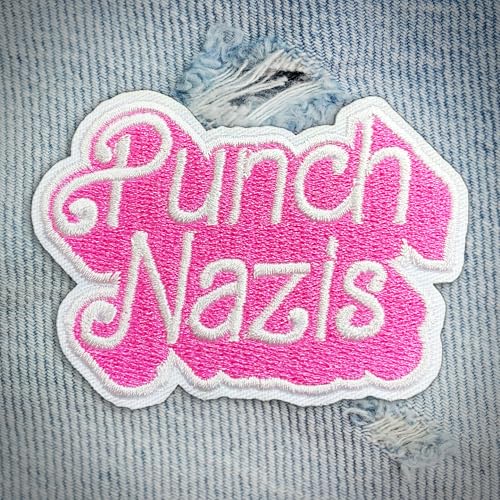 Punch Nazis Patch Antikapitalistische Politische bestickte Flicken Linke Demokraten Protest zum Aufnähen / Aufbügeln Stickerei Patch für Jacken, Rucksack, Hut, Uniform, DIY Patches Geschenke für Sie von DINKOUTER