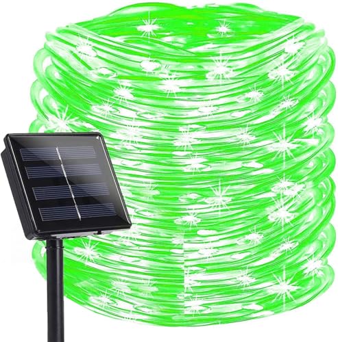 DINOWIN Solar Lichterkette Aussen 5M 50LED Wasserfest Weihnachten Außenlichterkette 8 Modi Lichterschlauch für Garten, Balkon, Terrassen, Weihnachten, Hochzeiten, Bäume (Grün) von DINOWIN