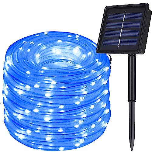 DINOWIN Solar Lichtschlauch Lichterkette, 72ft/22M 200LEDs Wasserdicht Schlauchlicht Lichtschlauch Für Hochzeit, Deko und Weihnachten (Blau) von DINOWIN