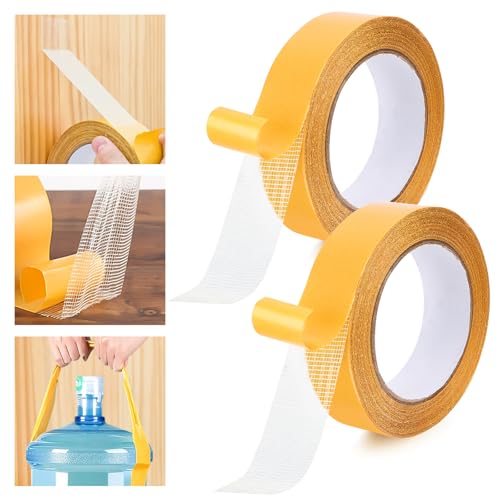 DINSONG 2 Rolls Doppelseitiges Klebeband Extra Stark,3cm x 20m Teppichklebeband Doppelseitig,Transparent Doppelseitiges Klebeband Dünn Wasserfest Klebeband für Foto,Wand,Zuhause,Schule,Auto Outdoor DINSONG 2 Rolls Doppelseitiges Klebeband Extra Stark,3cm x 20m Teppichklebeband Doppelseitig,Transparent Doppelseitiges Klebeband Dünn Wasserfest Klebeband für Foto,Wand,Zuhause,Schule,Auto Outdoor von DINSONG