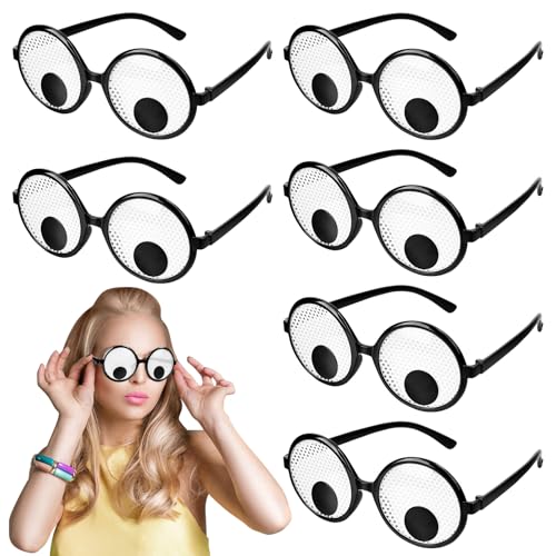 DINSONG 6 Stück Lustige Brillen, Wackelaugen Brille, Schüttelt Augen Party Brille für Foto Requisiten, Neuartige Sonnenbrillen Amüsante Brillen, Kostümzubehör, Cosplay, Erwachsene Kinder Party DINSONG 6 Stück Lustige Brillen, Wackelaugen Brille, Schüttelt Augen Party Brille für Foto Requisiten, Neuartige Sonnenbrillen Amüsante Brillen, Kostümzubehör, Cosplay, Erwachsene Kinder Party von DINSONG