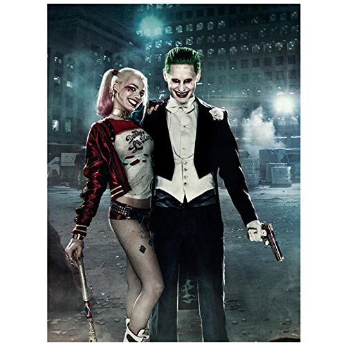 DIOPN 5D Diamond Painting DIY Harley Quinn Selbstmordkommando Diamantstickerei Kreuzstich Almaznaya Full Square Drill(Runder Diamant 40 * 50) von DIOPN