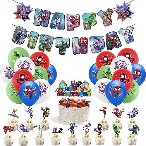 42 Pcs Spidey and His Amazing Friends Party Supplies,Spidey and His Amazing Friends Party Tableware Includes Table Cloth,Banner,Party Plates Cups and Napkins,Perfect for Kids Birthday Party von DIOTTI
