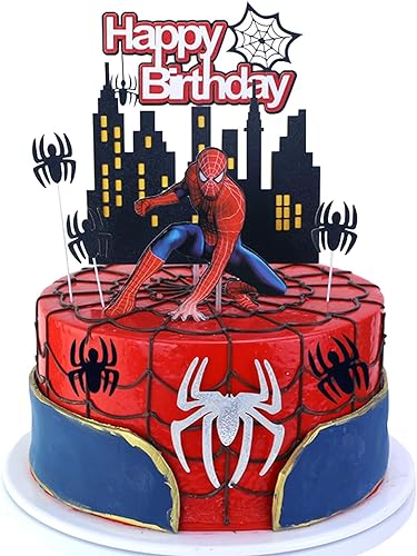 9 Stück Spiderman Avengers-Kuchendekorationen,Superhelden-Geburtstagstorte Dekoration, Cupcake-Topper, Dekoration Ornamente, Avengers-Partyzubehör von DIOTTI
