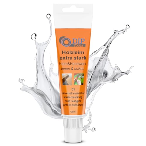 DIP-Tools LEIMFIX Holzleim transparent 125ml D3, extra stark geruchsarm & wasserfest, Leim Kleber Holz Holzkleber Bastelkleber Bastelleim wetterfest außen flüssig, zum Basteln Heimwerken Modellbau DIP-Tools LEIMFIX Holzleim transparent 125ml D3, extra stark geruchsarm & wasserfest, Leim Kleber Holz Holzkleber Bastelkleber Bastelleim wetterfest außen flüssig, zum Basteln Heimwerken Modellbau von DIP Tools