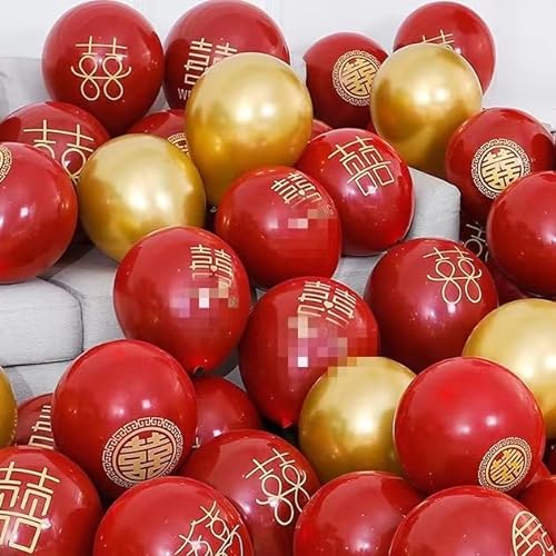 DIPISO Ballons, Partyballons für Geburtstagsdekor Verdickte Luftballons, doppellagig, Rubin und Rubin, festliche Hochzeitsräume, Hochzeitsballons. (Color : 2+20pcs Gold) von DIPISO