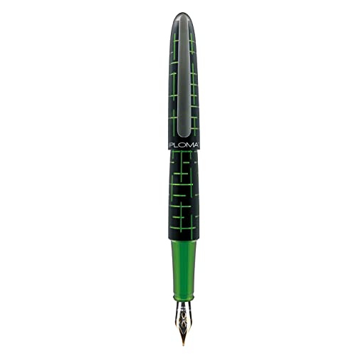 Diplomat ELOX Füllfederhalter D40363018 14CT B/Handgefertigt/Feder aus 14-Karätigem Gold/mit Geschenkbox/Füllhalter Füller Fountain Pen/Füllfederhalter/Farbe: Schwarz Grün von DIPLOMAT