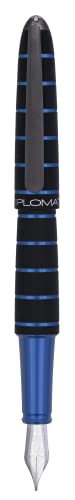 DIPLOMAT ELOX Füllfederhalter M/Handgefertigt/mit Geschenkbox/Füllhalter Füller Fountain Pen/Füllfederhalter/Farbe: Schwarz Blau, D40352025 von DIPLOMAT