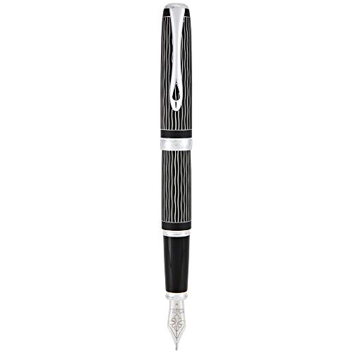 DIPLOMAT Excellence A+ / Wave Guillochiert Lapis Schwarz/Füllfederhalter/mit Geschenkbox/Füllhalter - F, D40104023 von DIPLOMAT