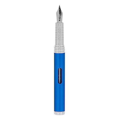 DIPLOMAT NEXUS Füllhalter Edelstahlfeder mit Tintenglas blau/Federstärken: F/Füllfederhalter/Handgefertigt/mit Geschenkbox/Füllhalter Füller Fountain Pen/Farbe: Blau/Chrom von DIPLOMAT