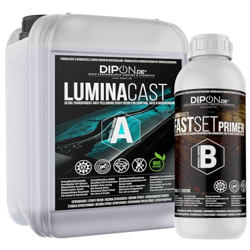 DIPON LuminaCast 1 Fast Set Primer I Glasklarer, schnellhärtender 2K Epoxidharz-Primer für Holz, Beton, MDF & Resin Art I Haftvermittler & Porenversiegler (0,75 kg (0,75 KG (0,5 KG A+ 0,25 KG B)) DIPON LuminaCast 1 Fast Set Primer I Glasklarer, schnellhärtender 2K Epoxidharz-Primer für Holz, Beton, MDF & Resin Art I Haftvermittler & Porenversiegler (0,75 kg (0,75 KG (0,5 KG A+ 0,25 KG B)) von DIPON.DE HIGH PERFORMANCE LIQUIDS & PIGMENTS