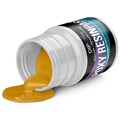Epoxidharz Epoxy Pigment Farbpaste Ginstergelb ca. RAL 1032 Profi Hochpigmentierte Paste für Epoxidharz Epoxy Resin Polyurethan Kunstharz Resin Art (50 Gramm) von DIPON.DE HIGH PERFORMANCE LIQUIDS & PIGMENTS