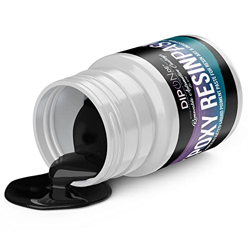 Epoxy Resin (Epoxidharz) Pigment Paste Jet Black Tief Schwarz ca. RAL 9005 Profi Hochpigmentierte Farbpaste für Epoxidharz Epoxy Resin Polyurethan Kunstharz Resin Art (50 Gramm) von DIPON.DE HIGH PERFORMANCE LIQUIDS & PIGMENTS