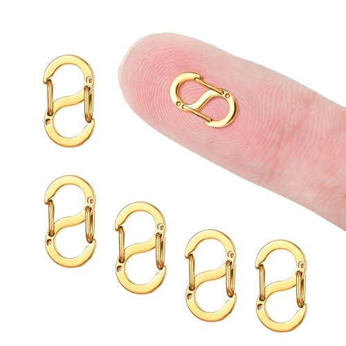 5 Stück Halskettenverkürzer Verschlüsse, Doppelöffnungs-Armbandschließen, Kettenverkürzer Schmuckverschlüsse für Halsketten, Schmuckherstellung (12mm*6mm Gold) von DIPZO