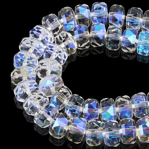 DIQIO Glitzernde Rondelle-Kristallperlen zur Schmuckherstellung, 6 mm, facettierte Abstandshalter für Armbänder (93–97 Stück, Kristallparadies) von DIQIO