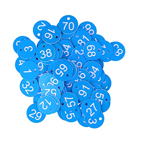 100pcs Rundnummer Tag Tag Beehive Zeichen Marker Etiketten mit Hole Farm Imkere -Zubehör Haltbares ABS -Material für Bienenstockmanagement Identifikation Identifizierung (Blue and White) von DIRBAK