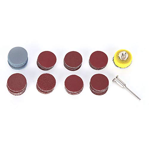 1in Schleifscheiben Selbstklebbares Sandpapier rundes Schleifpapier für Holzmetall 100pcs Aluminiumoxid Grit 80# bis 5000# von DIRBAK