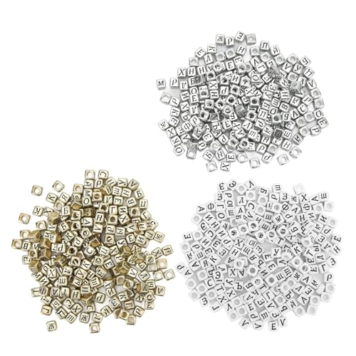 Buchstabenperlen Russische Alphabet Perlen 600pcs Easy Fadenhandwerksperlen für Schmuck machen Armbänder Halsketten Schlüsselketten Weißgold Silber Plastikperlen 6mm Größe Buchstabenperlen Russische Alphabet Perlen 600pcs Easy Fadenhandwerksperlen für Schmuck machen Armbänder Halsketten Schlüsselketten Weißgold Silber Plastikperlen 6mm Größe von DIRBAK