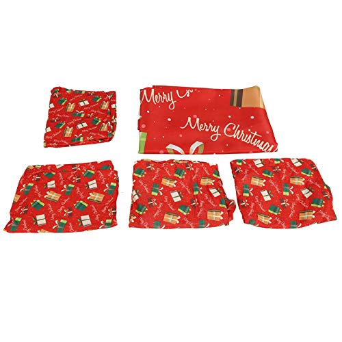 DIRBAK Weihnachten Tischdeckenstuhlabdeckungen Set Festliche Dekoration Polyester Tischtuchstuhl Cover für Heimküche Esszimmer Holiday Party Dekorationen Dekorationen (Gift Box 140 * 210cm) von DIRBAK
