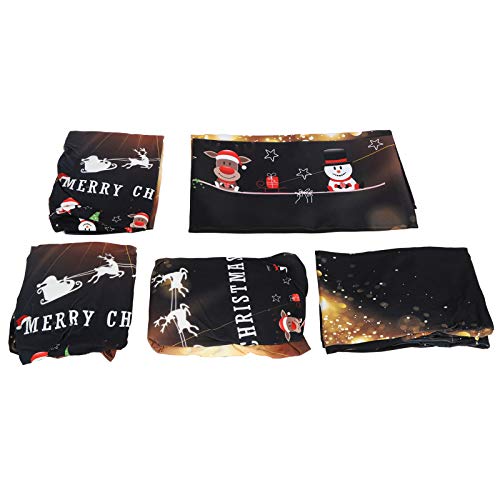 DIRBAK Weihnachten Tischdeckenstuhlabdeckungen Set Festliche Dekoration Polyester Tischtuchstuhl Cover für Heimküche Esszimmer Holiday Party Dekorationen Dekorationen (Glitter Model 140 * 140cm) von DIRBAK