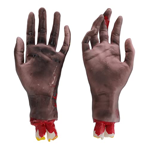 DIRBAK gefälschte abgetrennte Hände, 2pcs lebensechte Halloween -Requisiten mit blutigen Details, realistische Prothesenhände für Spukhäuser, Cosplay und Halloween -Party -Dekor DIRBAK gefälschte abgetrennte Hände, 2pcs lebensechte Halloween -Requisiten mit blutigen Details, realistische Prothesenhände für Spukhäuser, Cosplay und Halloween -Party -Dekor von DIRBAK