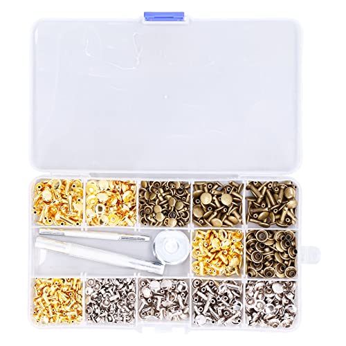 Double Caps -Nieten Punch Tabelles Kit Kupfer Lederloch Loch -Loch -Loch -Werkzeug mit 300pcs Nieten für Lederhandwerk goldene Bronze Silber 6mm 8mm 8mm Double Caps -Nieten Punch Tabelles Kit Kupfer Lederloch Loch -Loch -Loch -Werkzeug mit 300pcs Nieten für Lederhandwerk goldene Bronze Silber 6mm 8mm 8mm von DIRBAK